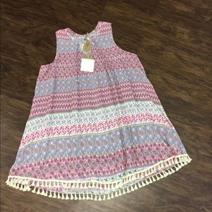 Bohemian sleeveless dress with keyhole neck